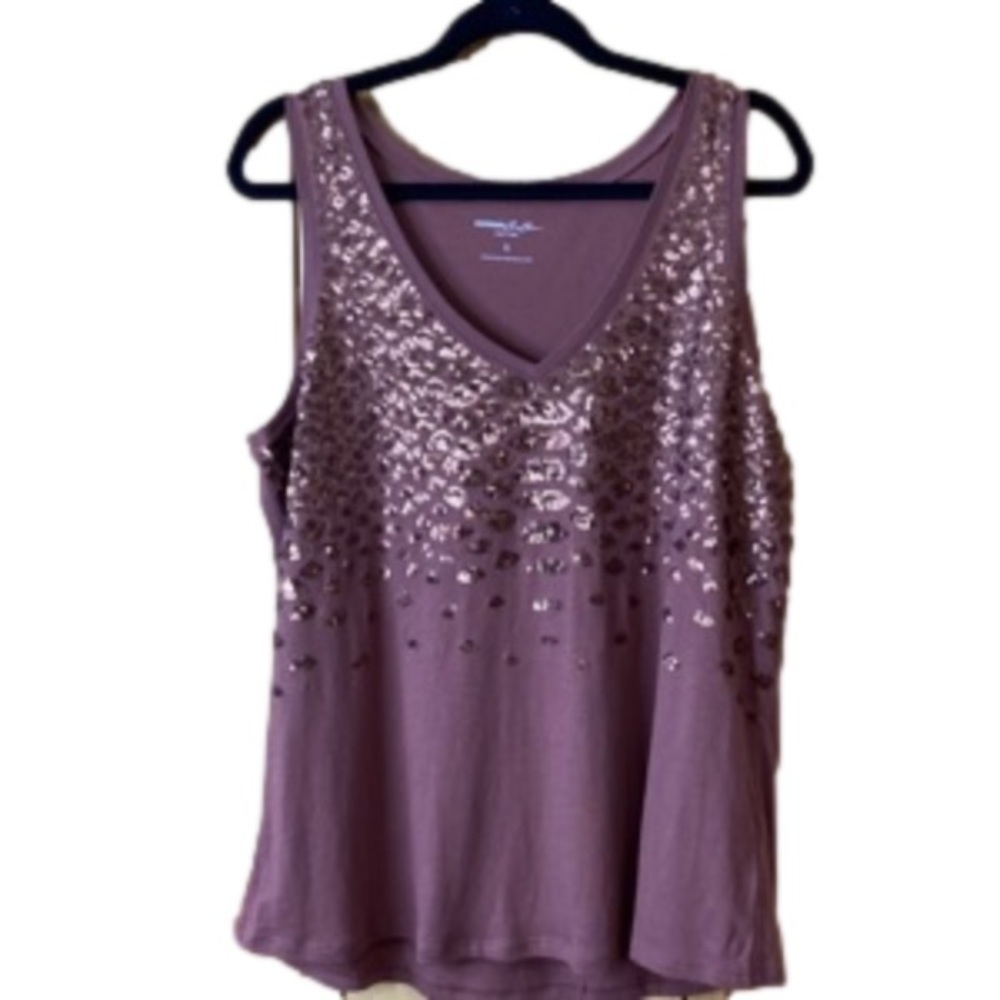 NWT, Express sequined tank top, size large.